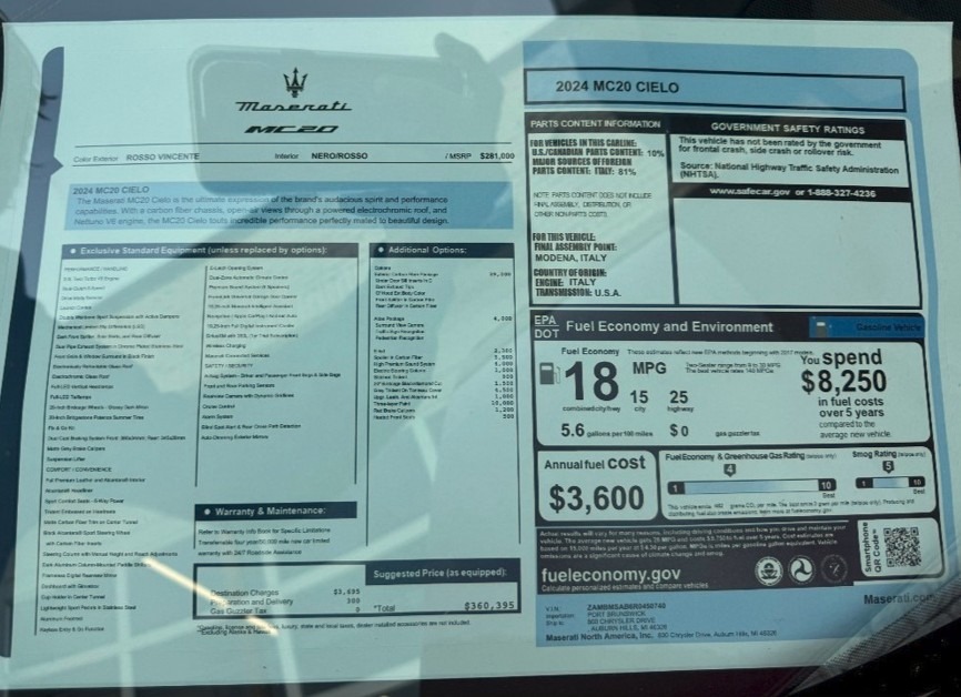 2024 Maserati MC20 Cielo