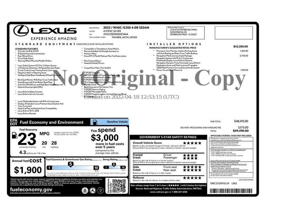 2022 Lexus IS