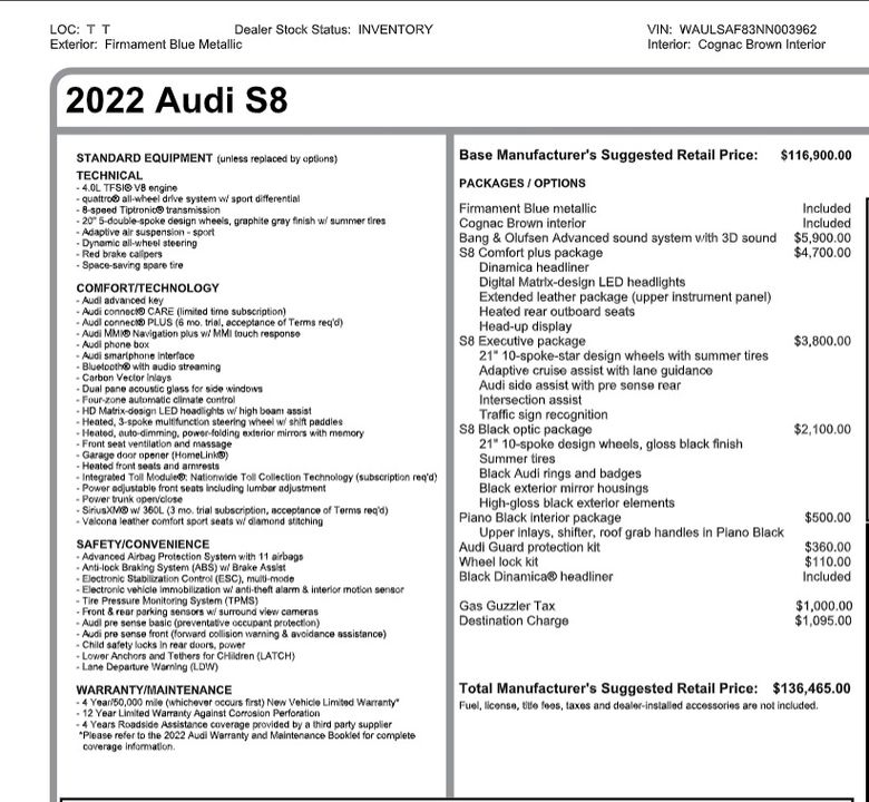 2022 Audi S8