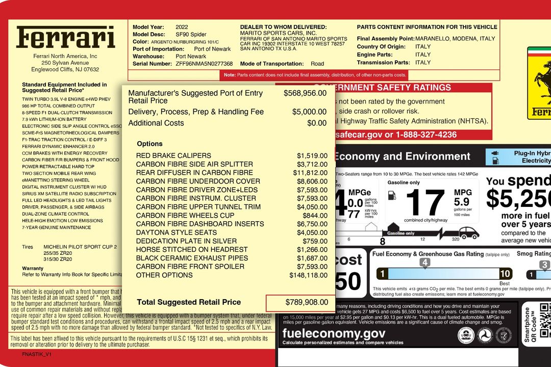 2022 Ferrari SF90 Spider