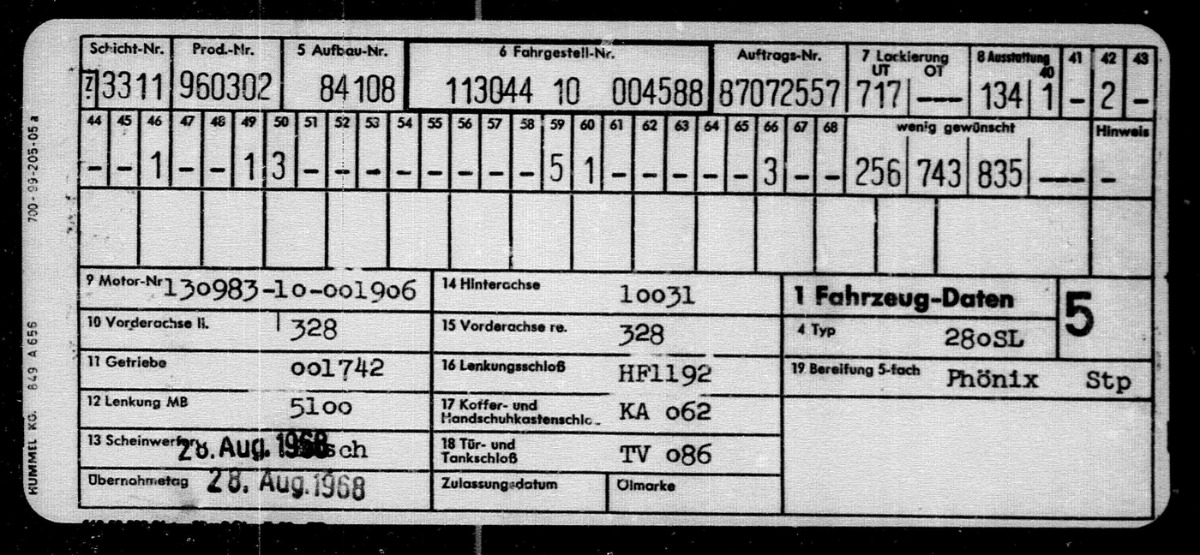 1968 Mercedes-Benz 280SL Pagoda