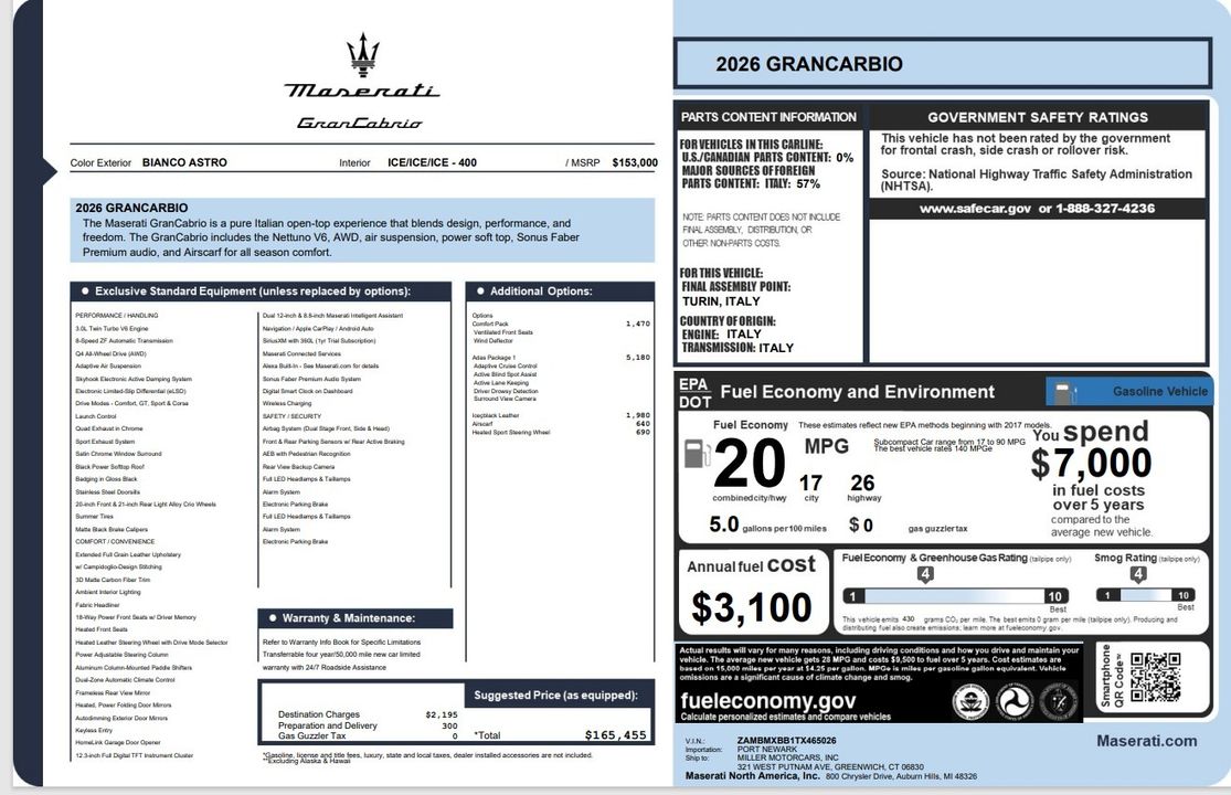 2026 Maserati GranCabrio