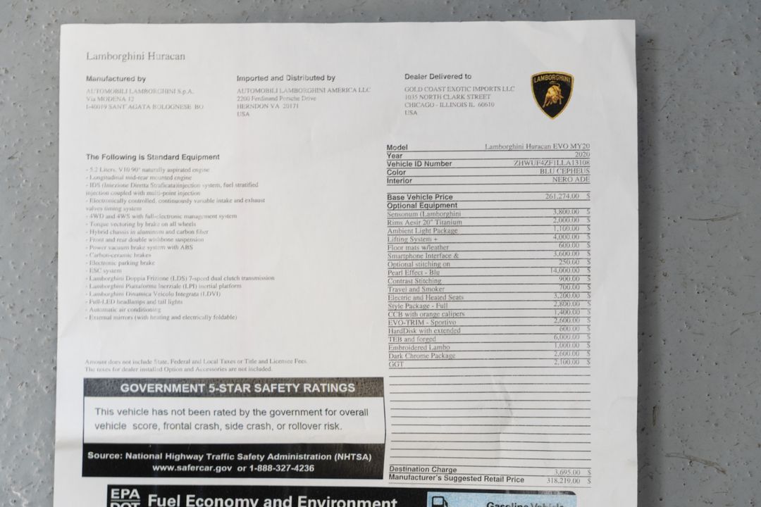2020 Lamborghini Huracan