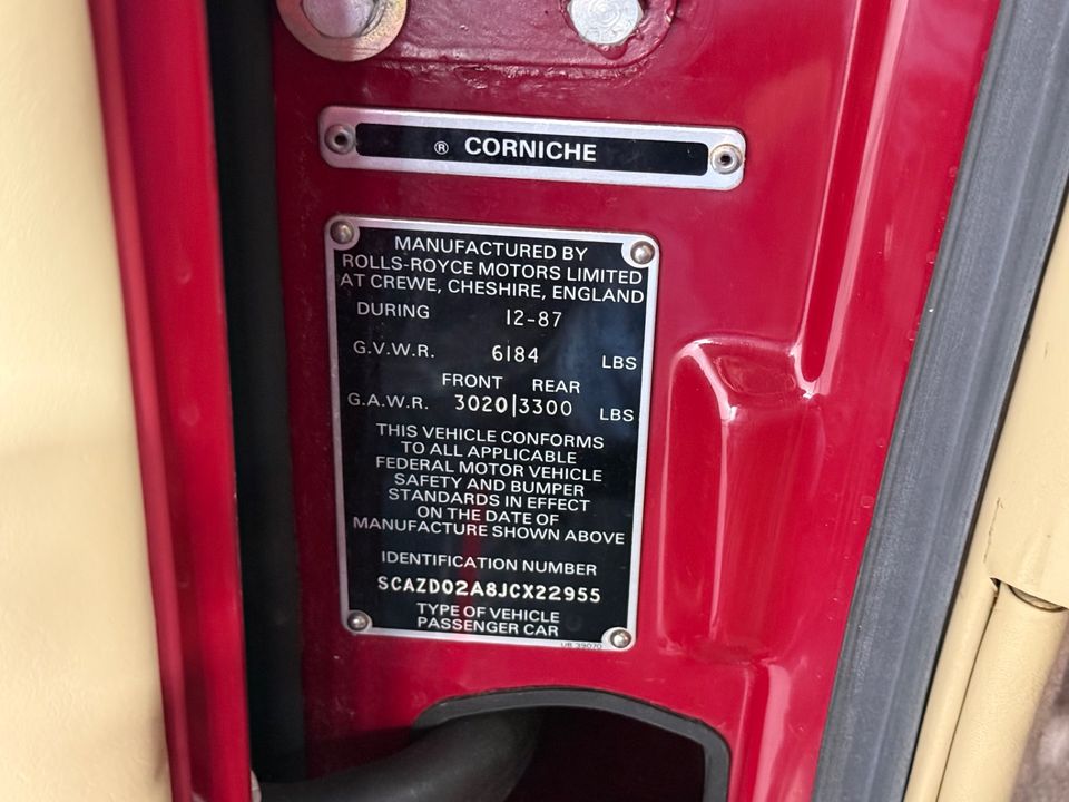1988 ROLLS-ROYCE CORNICHE II
