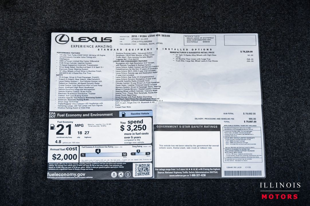 2018 Lexus LS 500