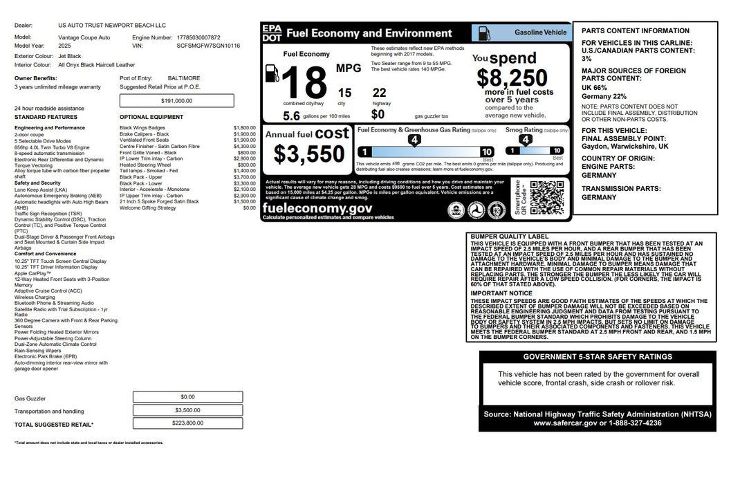 2025 Aston Martin Vantage