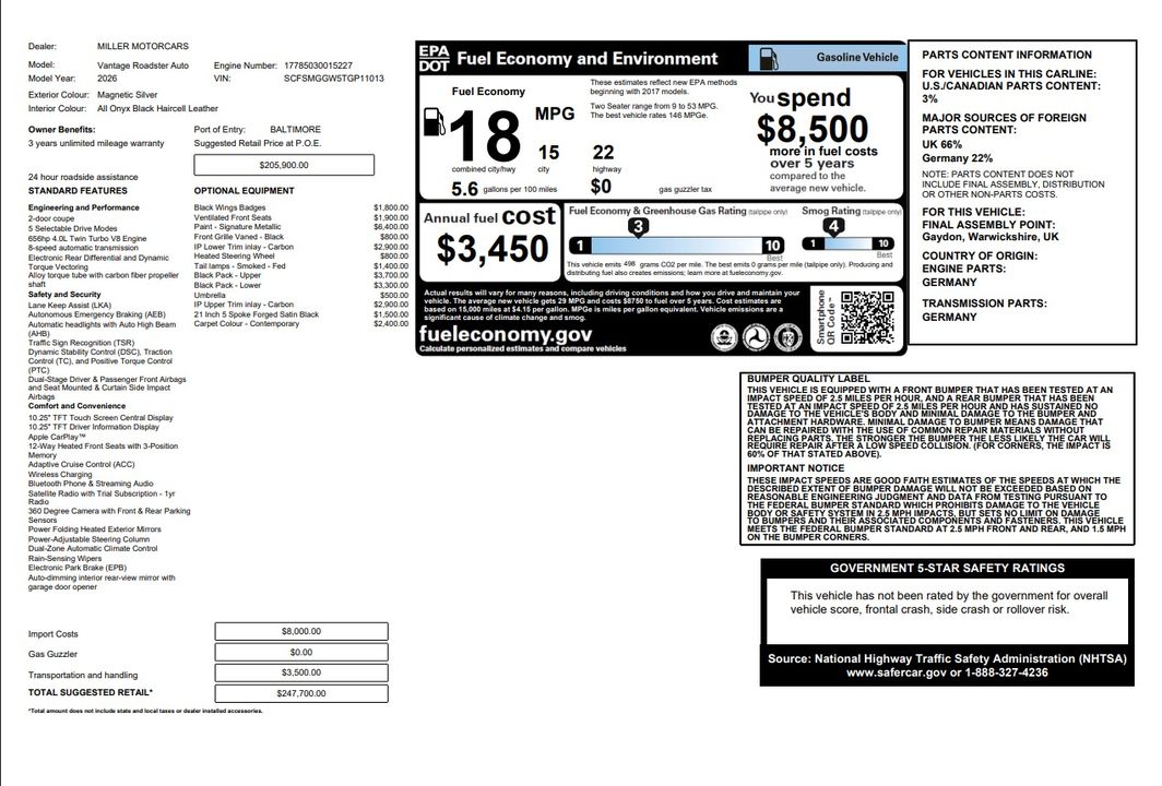 2026 Aston Martin Vantage