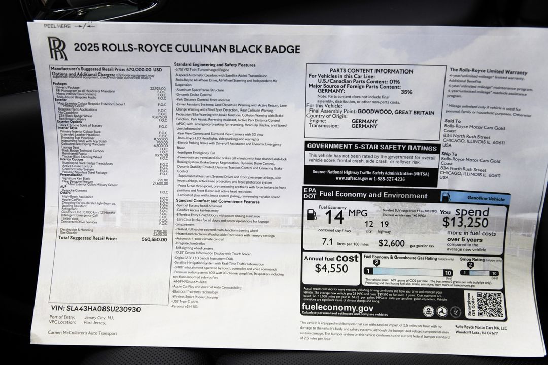 2025 Rolls-Royce Black Badge Cullinan