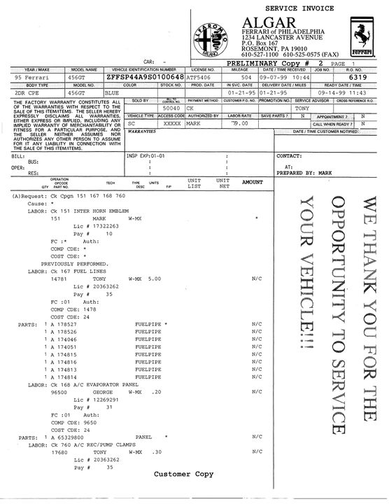 1995 Ferrari 456 GT Manual