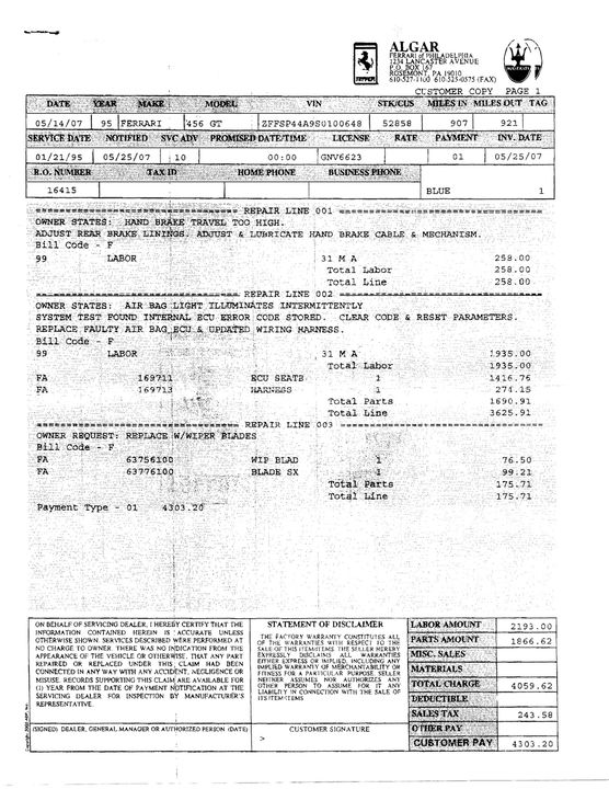 1995 Ferrari 456 GT Manual