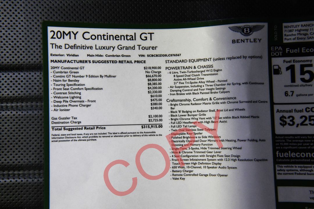 2020 Bentley Continental