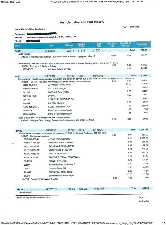 2005 Aston Martin Vanquish S