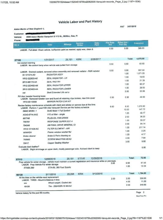 2005 Aston Martin Vanquish S