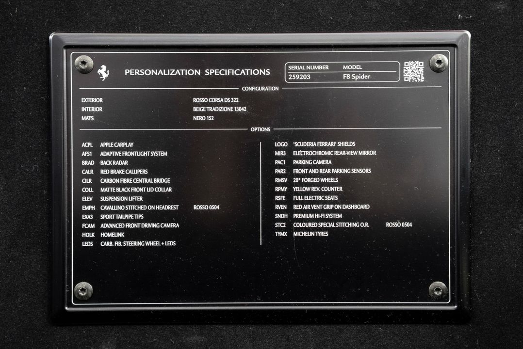2021 Ferrari F8 Spider