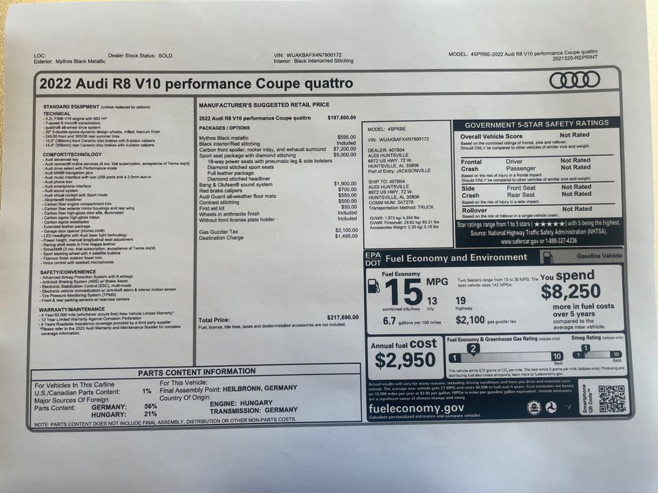 2022 Audi R8