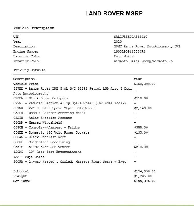 2020 Land Rover Range Rover