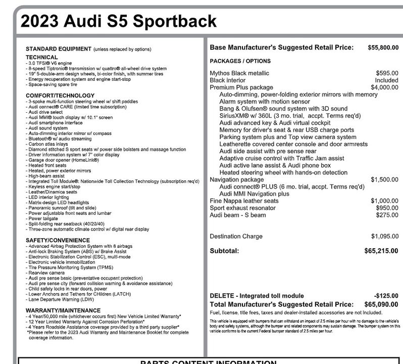 2023 Audi S5 Sportback