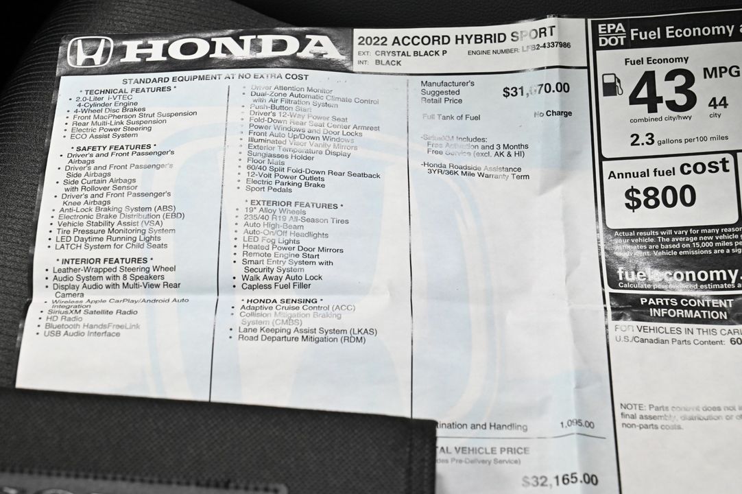 2022 Honda Accord Hybrid