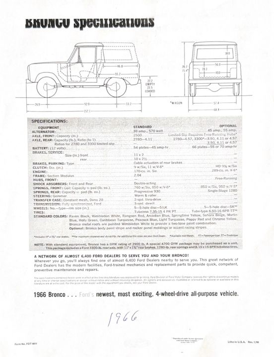 1966 Ford Bronco Half Cab 302