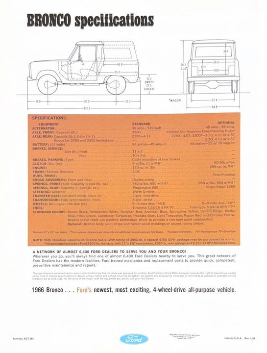 1966 Ford Bronco Half Cab 302