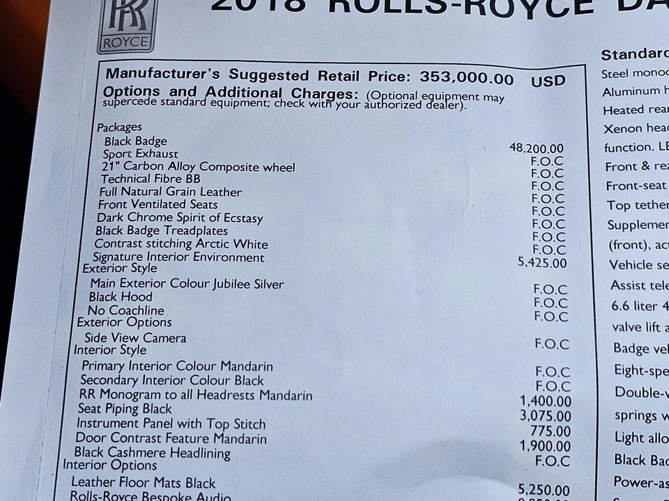 2018 Rolls-Royce Dawn