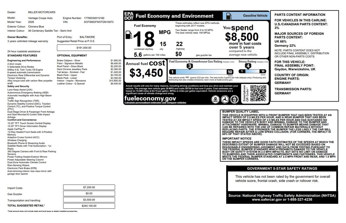 2026 Aston Martin Vantage
