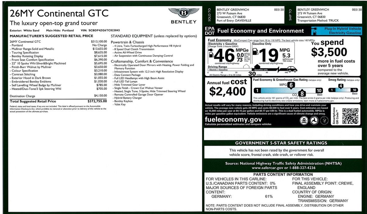 2026 Bentley Continental