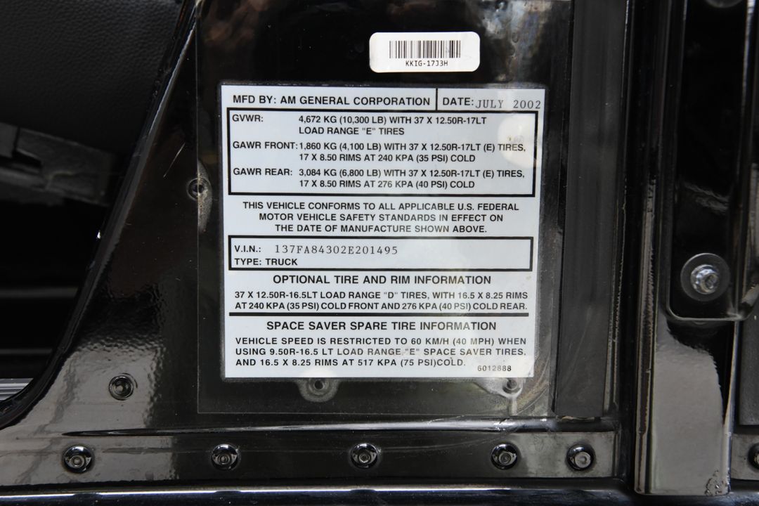 2002 HUMMER H1
