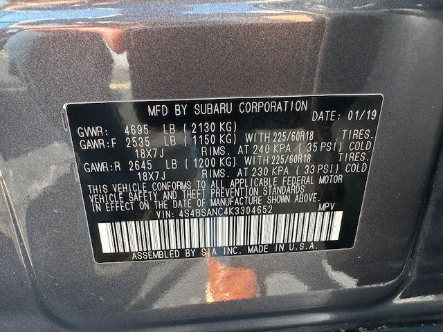 2019 SUBARU OUTBACK