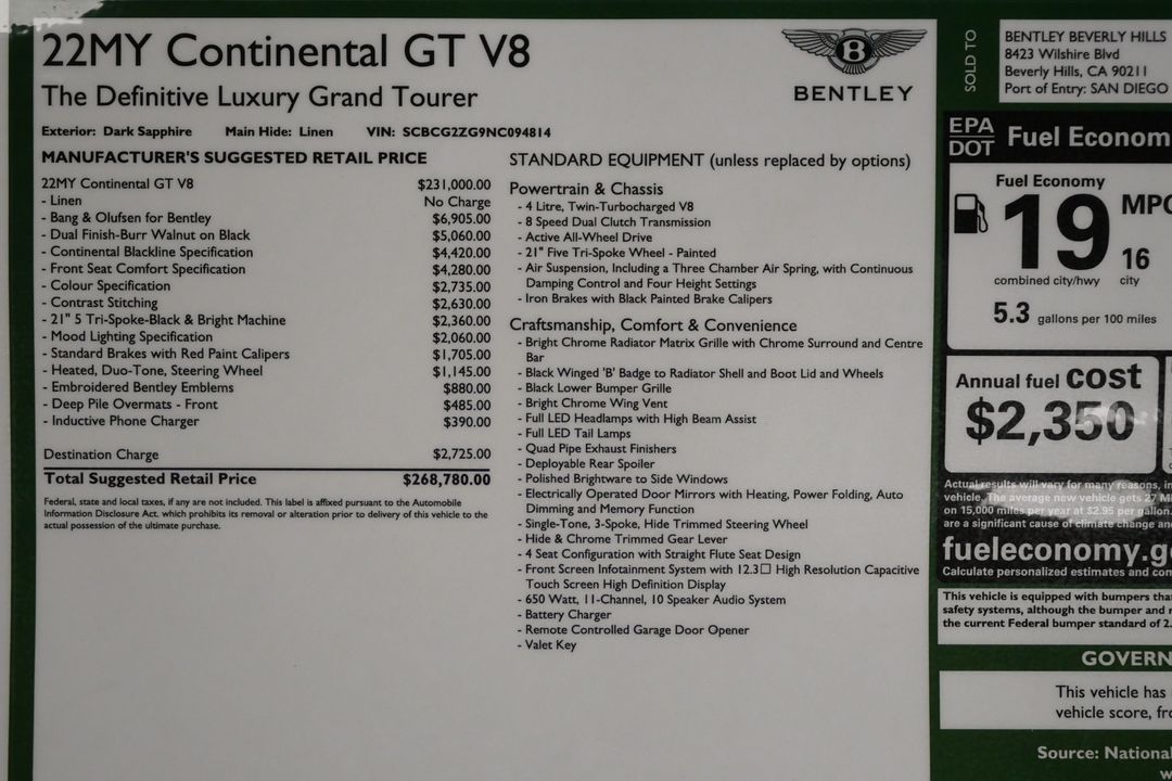 2022 Bentley Continental