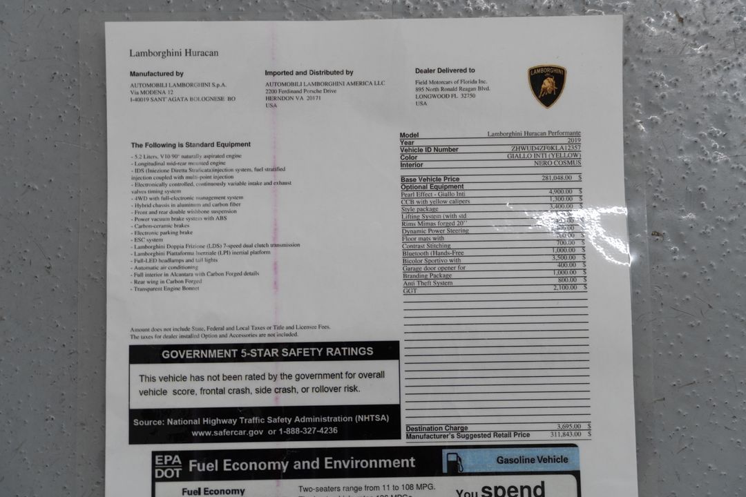 2019 Lamborghini Huracan