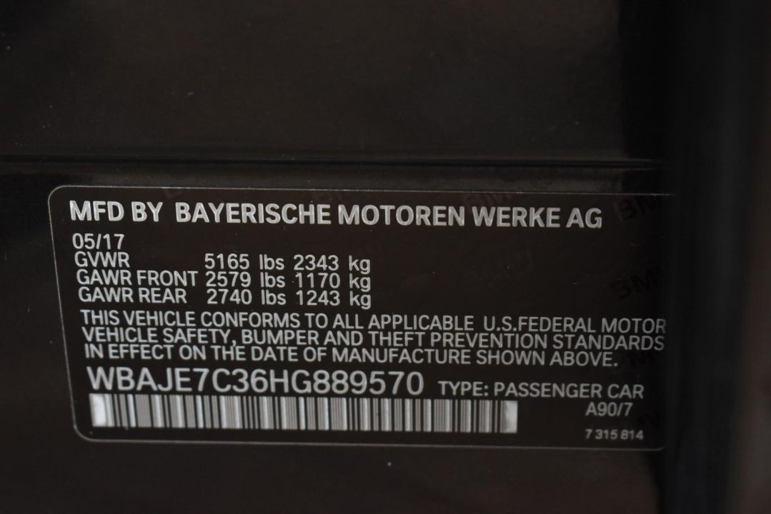 2017 BMW 5 Series