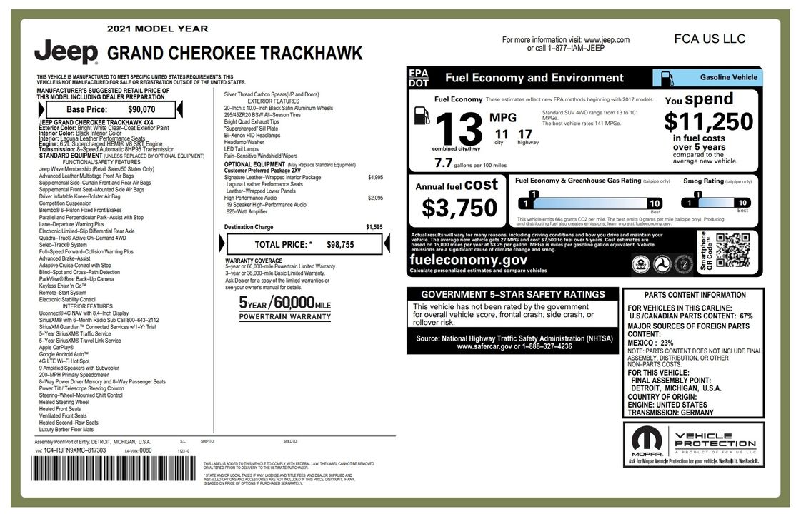 2021 Jeep Grand Cherokee Trackhawk