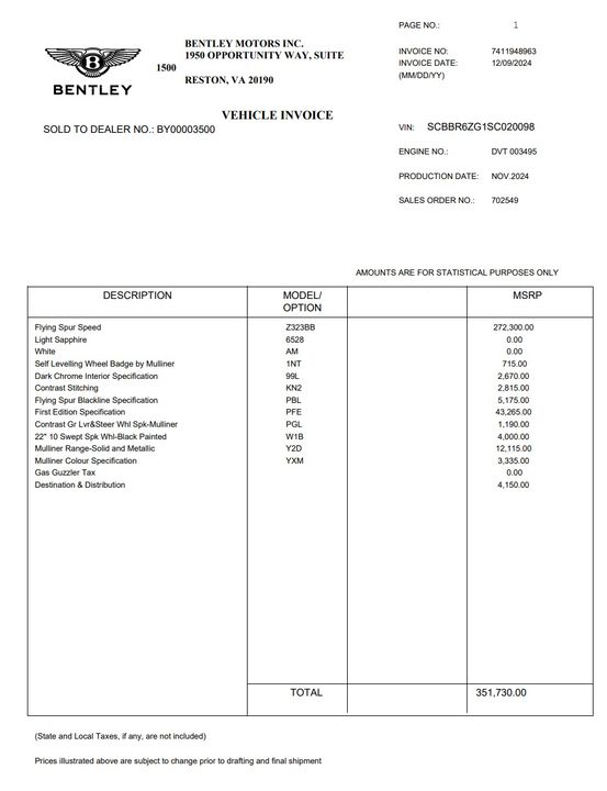 2025 Bentley Flying Spur