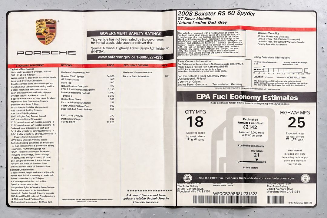 2008 Porsche Boxster S
