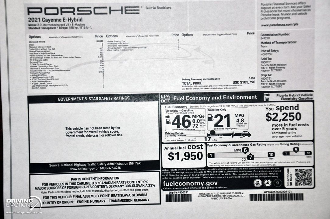 2021 Porsche Cayenne E-Hybrid