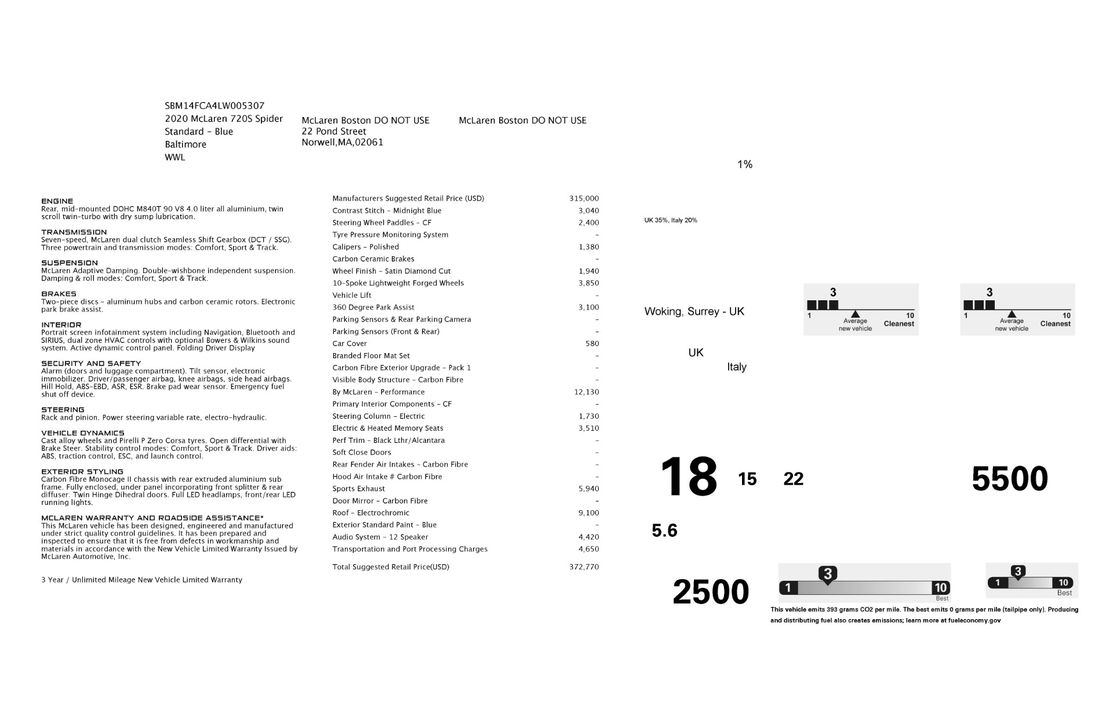 2020 McLaren 720S Spider