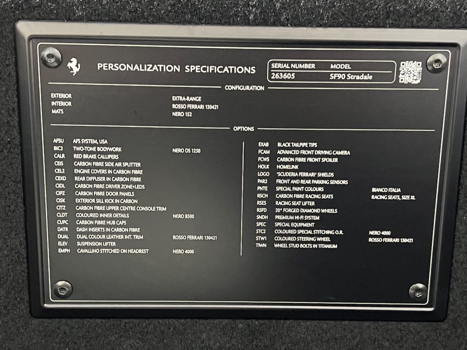 2021 Ferrari SF90 Stradale COUPE AWD TT V8 986HP