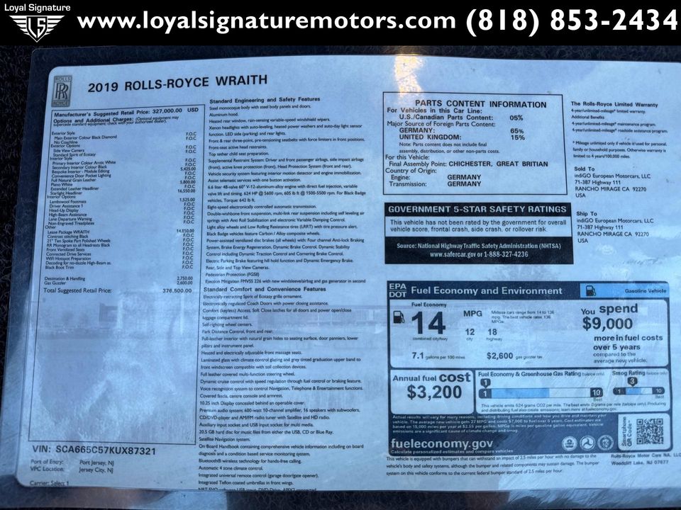 2019 Rolls-Royce Wraith