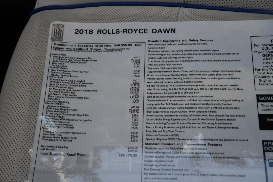 2018 Rolls-Royce Dawn