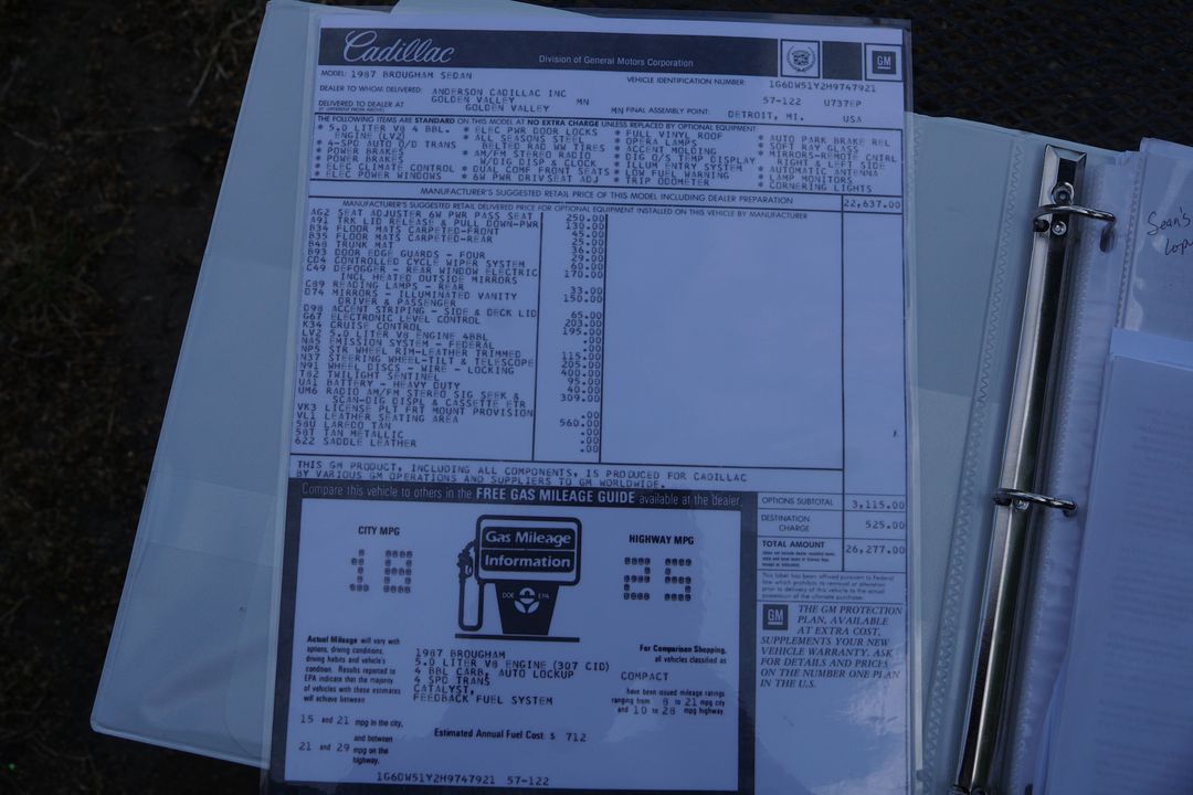 1987 Cadillac Brougham with 46k original miles