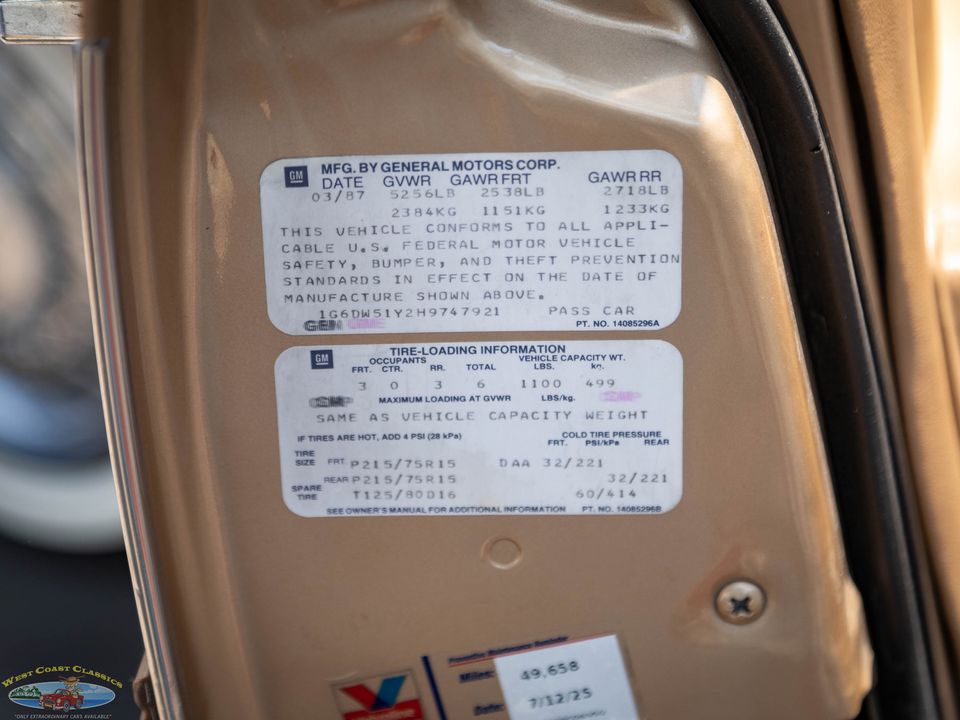 1987 Cadillac Brougham with 46k original miles