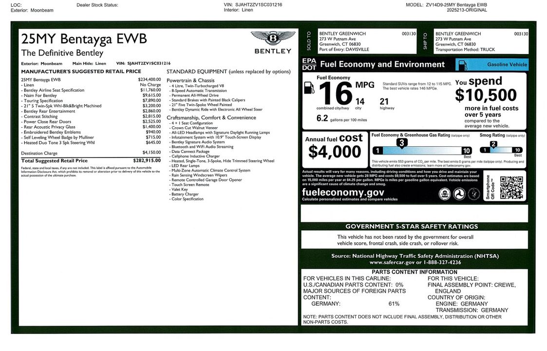 2025 Bentley Bentayga EWB
