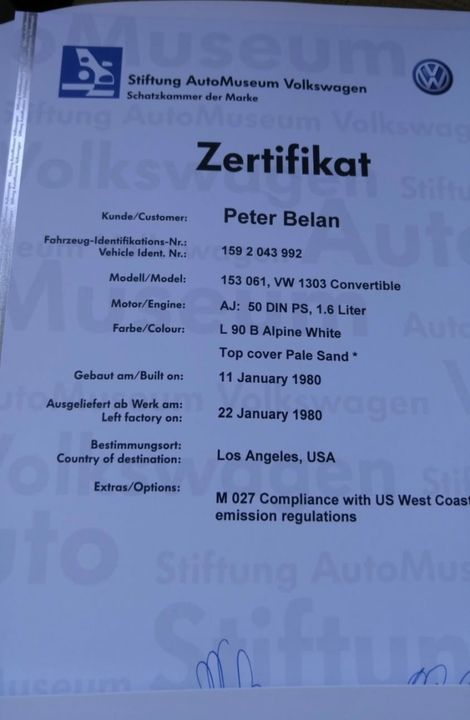 1980 Volkswagen Super beetle convertible