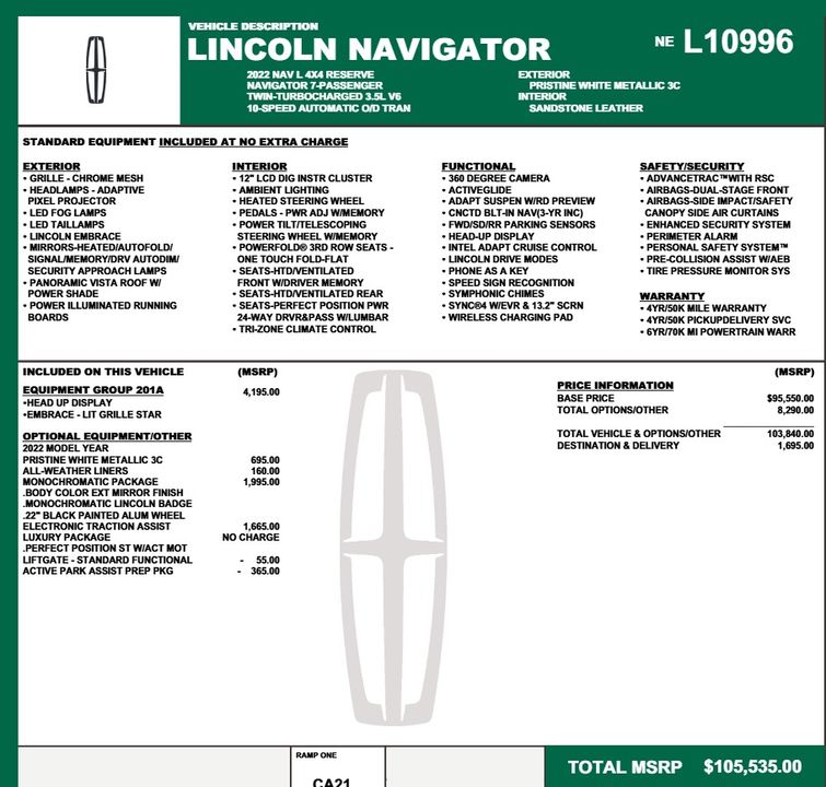 2022 Lincoln Navigator