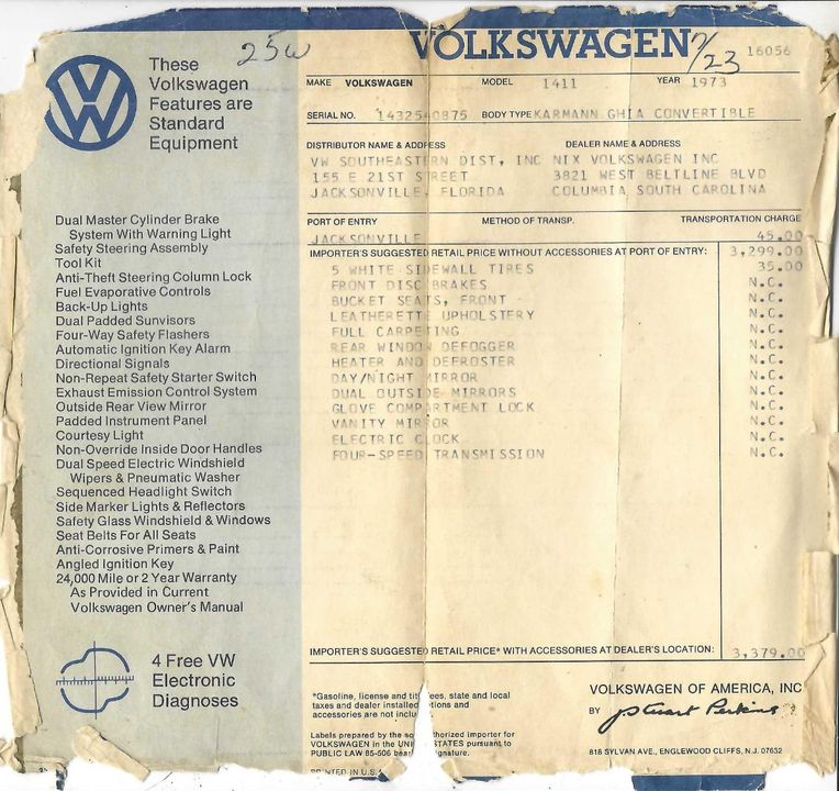 1973 Volkswagen Karmann Ghia