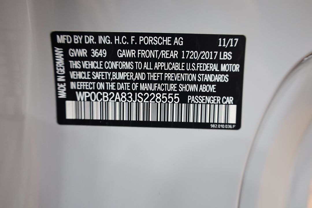 2018 Porsche 718 Boxster