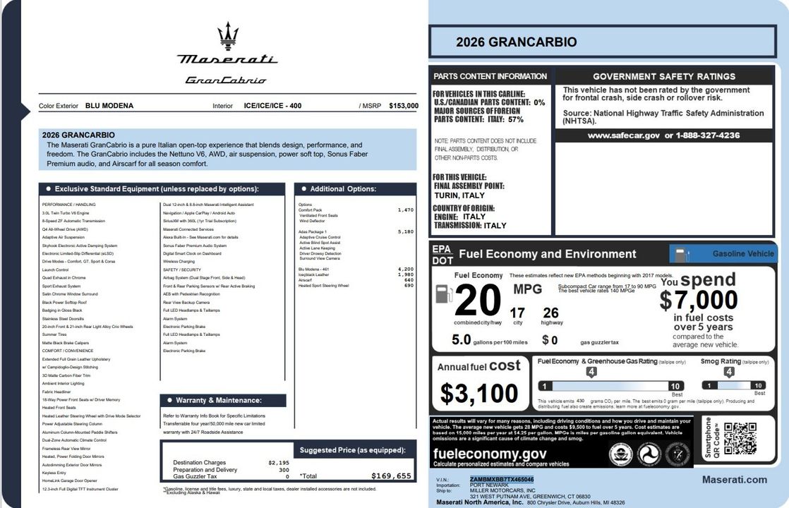 2026 Maserati GranCabrio