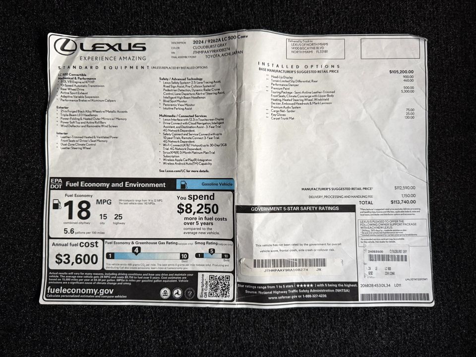 2024 Lexus LC 500 Convertible