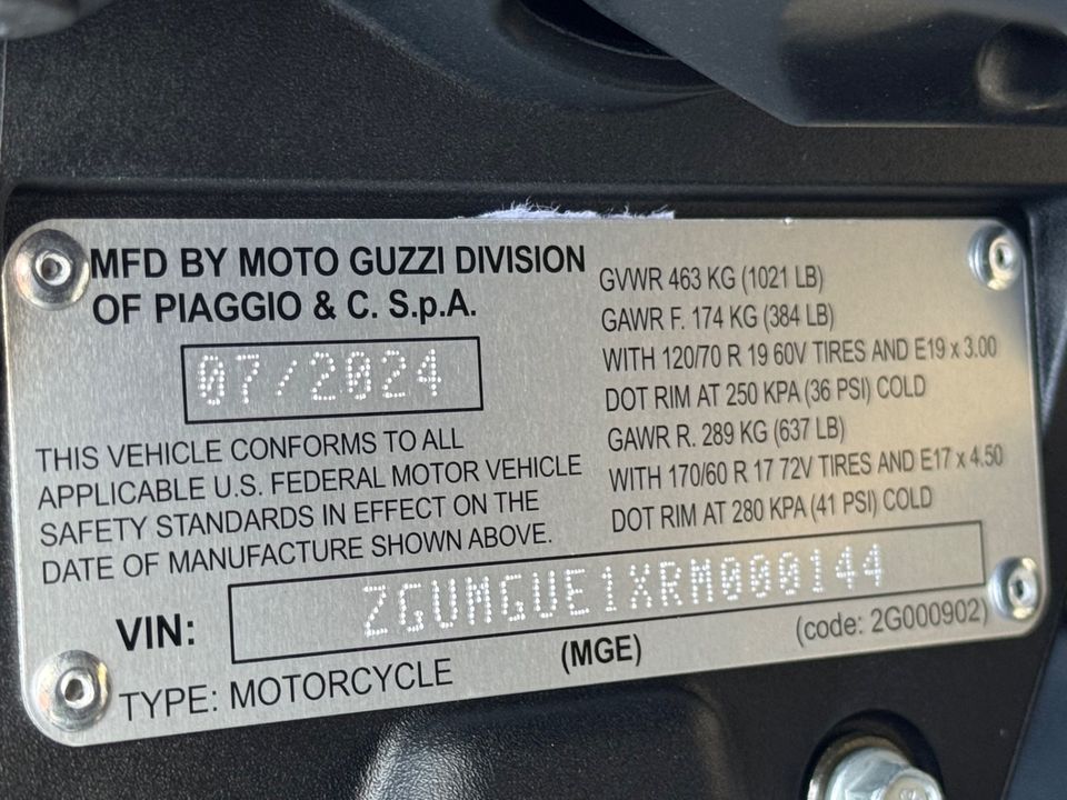 2024 Moto Guzzi PFF Rider Assistance Solution